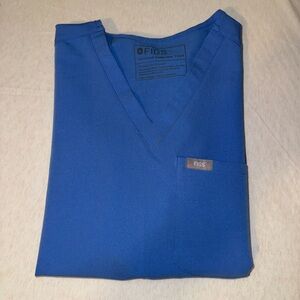 Figs Blue Scrub Top